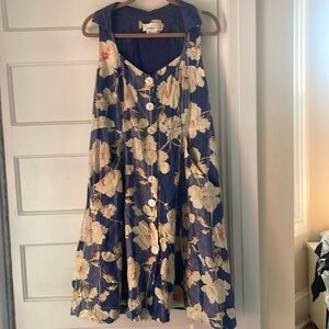 Anthropologie denim and floral dress